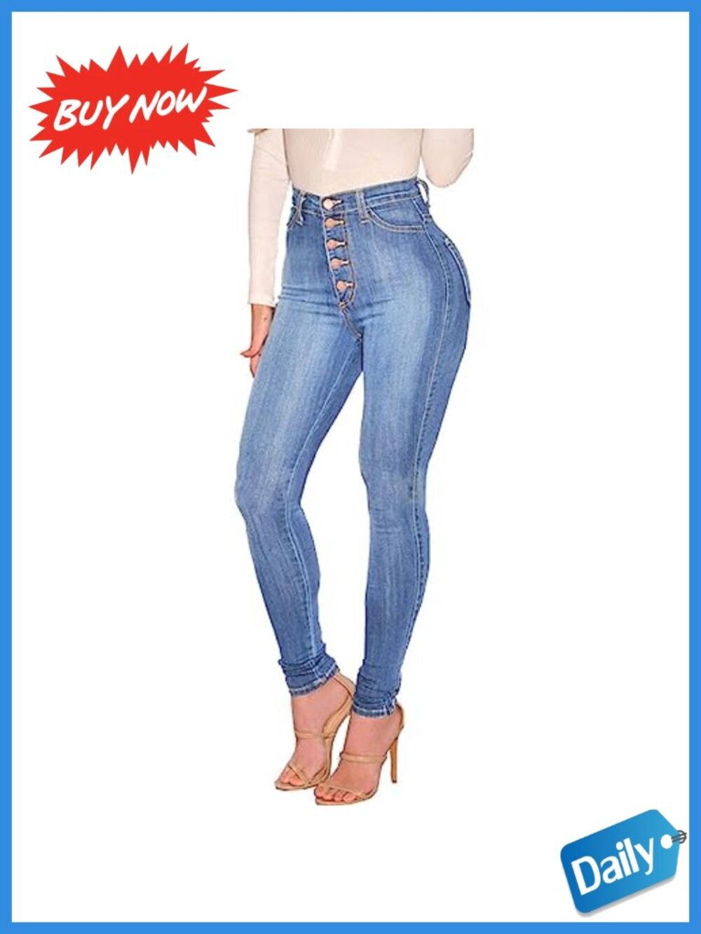 Women's High Waist Push Up Butt Lift Skinny Stretch Jeans